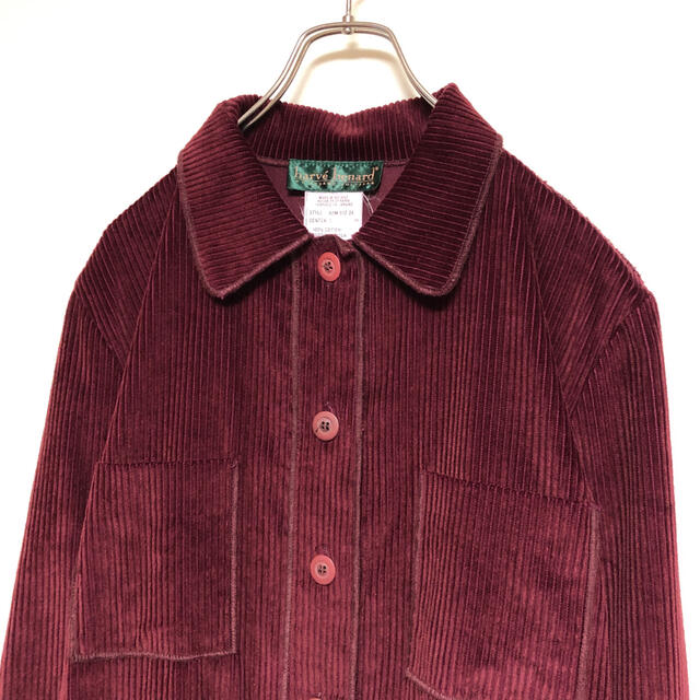 vintage カバーオール コーデュロイ ブルゾン ワインレッド エンジ メンズのジャケット/アウター(カバーオール)の商品写真
