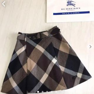 バーバリーブルーレーベル(BURBERRY BLUE LABEL)の【美品】BURBERRY チェックスカート 36(ひざ丈スカート)