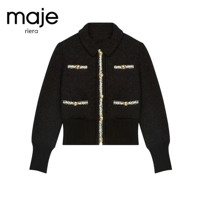 ❤️maje2020秋新作 新品 黒ジャケット 綺麗上品-