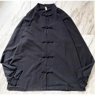 ヨウジヤマモト(Yohji Yamamoto)のdead stock xxxxl オーバーサイズ 黒 チャイナシャツ ジャケット(シャツ)