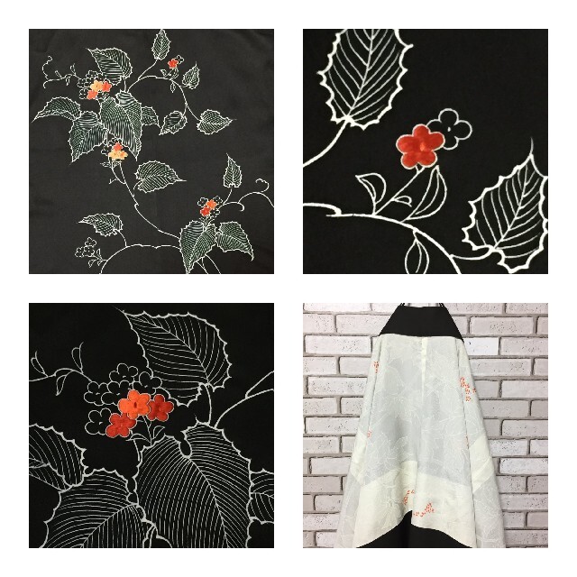 羽織り 黒 羽織 刺繍 花柄 和 モード コート 着物 ヨウジヤマモト 好きにも メンズのトップス(カーディガン)の商品写真