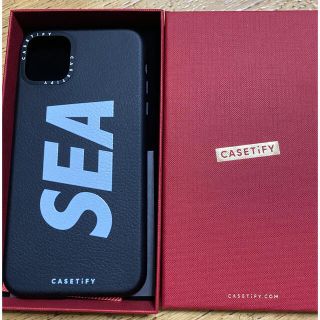 シー(SEA)のwind and sea × casetify レザーケース　黒(iPhoneケース)