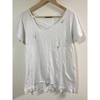 アウラアイラ(AULA AILA)のダメージ Tシャツ 白(Tシャツ(半袖/袖なし))