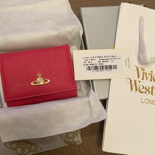 ヴィヴィアンウエストウッド(Vivienne Westwood)のVivien Westwood 三つ折り財布 朱色シリアルナンバー付き(財布)