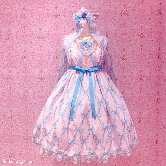 Angelic Pretty(アンジェリックプリティー)のAngelic Pretty sweetie ribbonワンピース レディースのワンピース(ひざ丈ワンピース)の商品写真