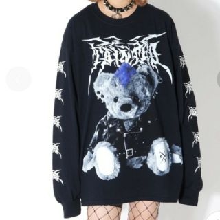 ミルクボーイ(MILKBOY)の【最終値下げ】トラバストーキョー ライダース くま ロンＴ 長袖 ブラック(Tシャツ/カットソー(七分/長袖))