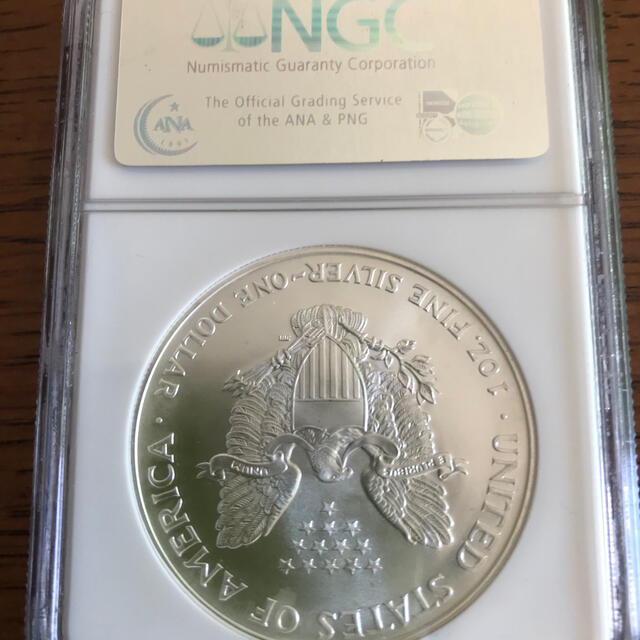 2000年アメリカイーグル銀貨　NGC鑑定MS69