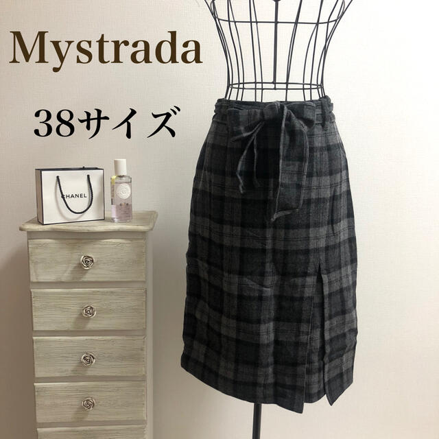 Mystrada(マイストラーダ)のMystrada★マイストラーダ★チェックリボンスカート レディースのスカート(ひざ丈スカート)の商品写真