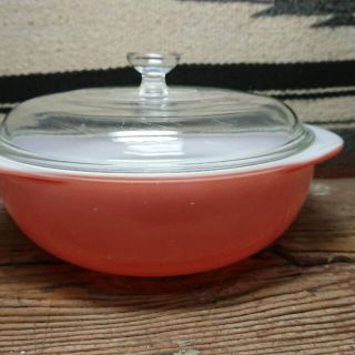 パイレックス(Pyrex)のオールドパイレックス ピンク キャセロール 1 1/2qt 042 送料込み(食器)