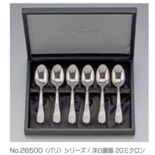 ラッキーウッド 20μ 洋白銀 ティースプーン 6pcs