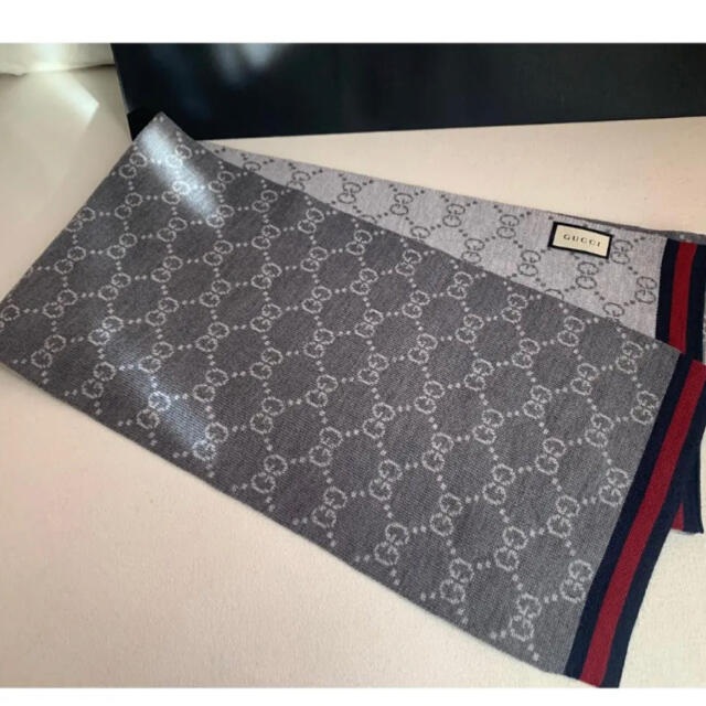 新品【GUCCI】 リバーシブル ユニセックス ギフト用 グレー アイボリー