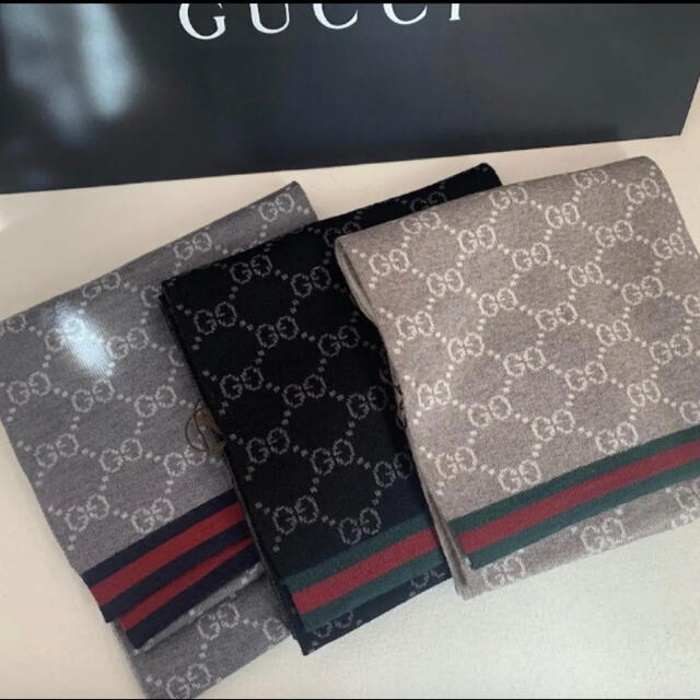 新品【GUCCI】 リバーシブル ユニセックス ギフト用 グレー アイボリー