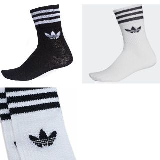 アディダス(adidas)の新品 24〜26cm adidas originals ソックス 黒2白1計3足(ソックス)