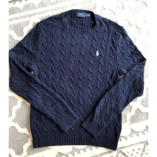 ポロラルフローレン(POLO RALPH LAUREN)のポロラルフローレン　メンズ　コットンケーブルセーター　ネイビー(ニット/セーター)