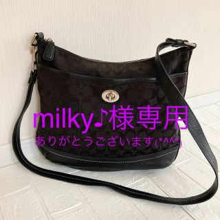 コーチ(COACH)のコーチ　COACH  シグネチャー　ショルダーバッグ　キャンバス レザー　黒(ショルダーバッグ)