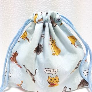 猫柄　コップ袋(外出用品)