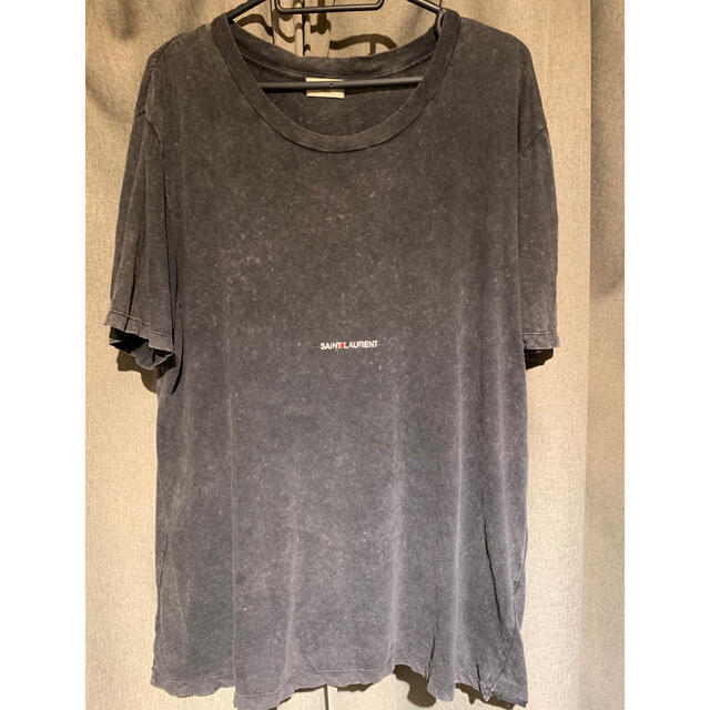 SAINT LAURENT ダメージ加工ロゴTシャツ