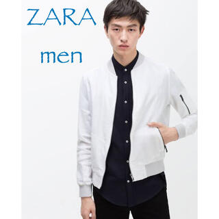 ザラ(ZARA)のsale!新品タグ付☆ZARA men☆ リネン麻ボンバージャケット(フライトジャケット)