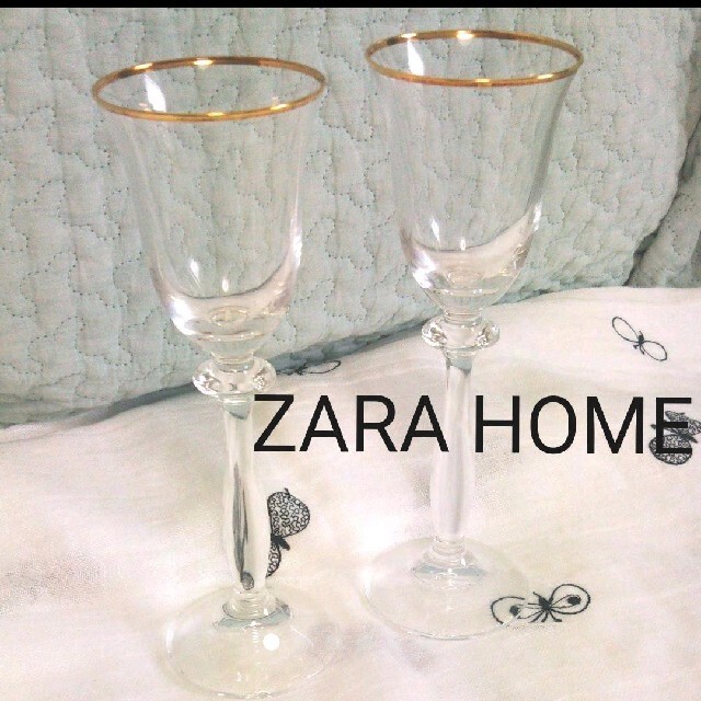 ZARA HOME(ザラホーム)の最終価格 ZARAHOME ザラホーム ワイングラス シャンパングラス ペア インテリア/住まい/日用品のキッチン/食器(グラス/カップ)の商品写真
