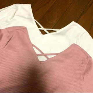 ディスコート(Discoat)のディスコート♡トップス2枚セット♡ピンク♡ホワイト(Tシャツ(長袖/七分))