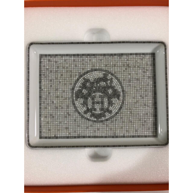 エルメス HERMES モザイク ヴァンキャトル プラチナ スクエアプレート