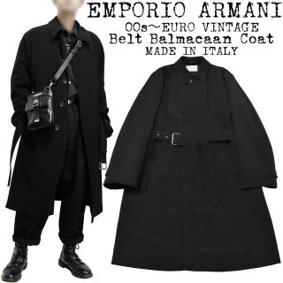 エンポリオアルマーニ(Emporio Armani)の美品★定価約13万★ARMANI★アルマーニ★ロングコート★ブラック★イタリア製(ステンカラーコート)