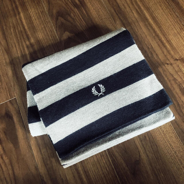 FRED PERRY ボーダー マフラー ニット フレッドペリー ロゴ 刺繍