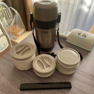 サーモス(THERMOS)のサーモス　大型ランチジャー　シャンパンゴールド(弁当用品)