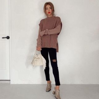 アリシアスタン(ALEXIA STAM)のALEXIA STAM  SideOpen KnitVest Mocha ベスト(ニット/セーター)