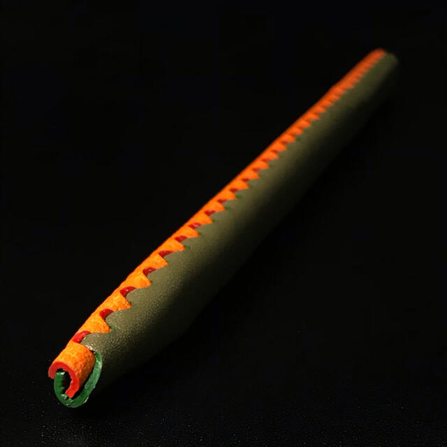 本革 鉛筆１本挿しケース[革組子]：オレンジ×オリーブの通販 by TAERCTH's shop｜ラクマ