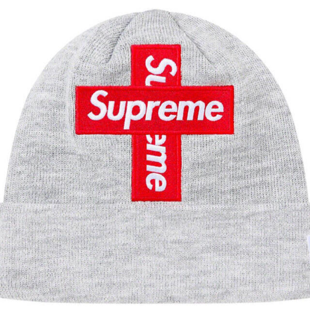 supreme New Era Cross Box Logo Beanie 灰色