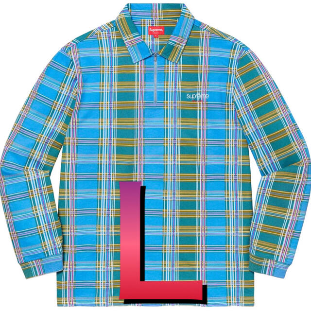 Supreme - supreme Plaid Zip Up L/S Polo ジップアップ ポロの通販 by
