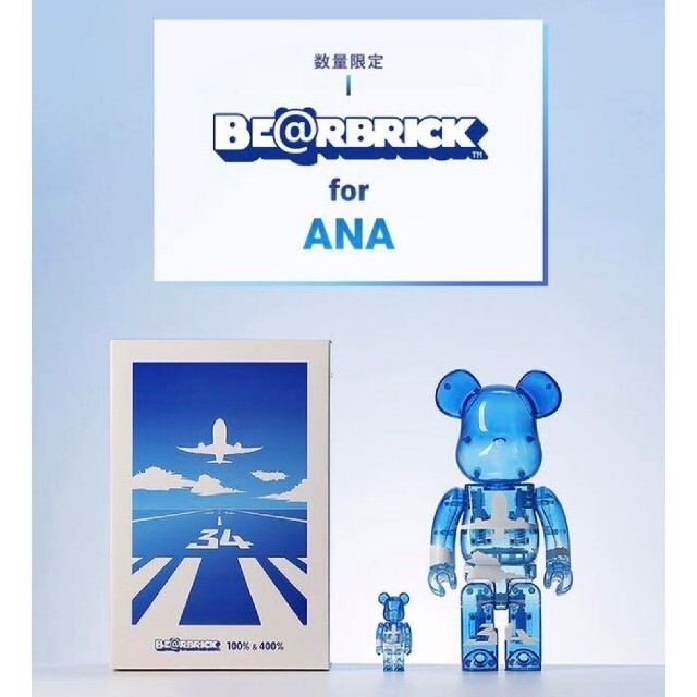 MEDICOM TOY(メディコムトイ)の新品未開封　BE@RBRICK for ANA ANAブルースカイ　オマケ付き エンタメ/ホビーのフィギュア(その他)の商品写真