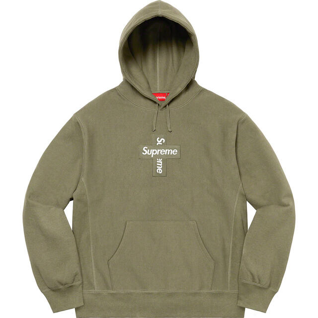 supreme cross box logo hooded オリーブ　M