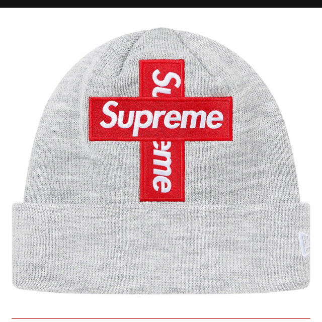 supreme cross box logo beanieニット帽/ビーニー