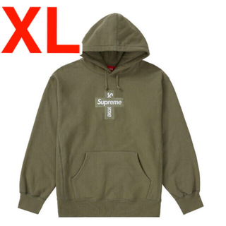 シュプリーム(Supreme)のsupreme cross box logo hoodie olive オリーブ(パーカー)