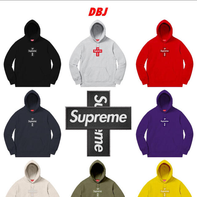 supreme box cross logo hooded パーカー