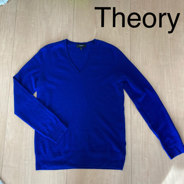 美品【theory】セオリー カシミヤ100% Vネックニット ブラック