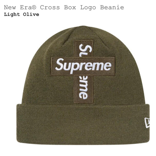 New Era Cross Box Logo Beanie 新品 ライトオリーブ