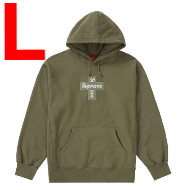 supreme cross box logo hoodie olive オリーブ