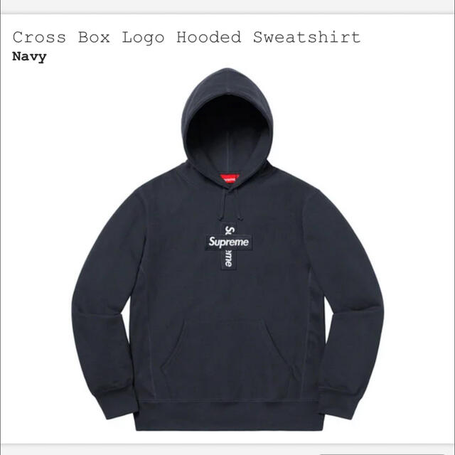 シュプリーム　ボックスロゴ　パーカー　ネイビー　XL BOXLOGO