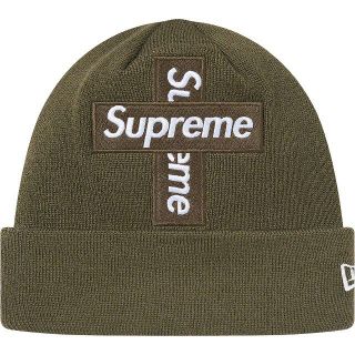 シュプリーム(Supreme)のsupreme Cross Box Logo Beanie Olive(ニット帽/ビーニー)