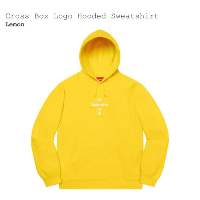 supreme cross box logo hooded lemon XL