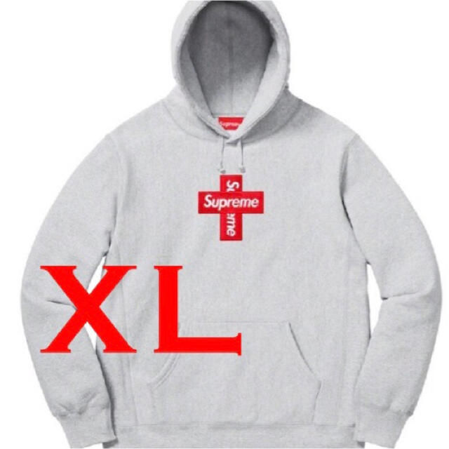 XL Cross Box Logo Hooded SweatshirtHeatherGreySIZE