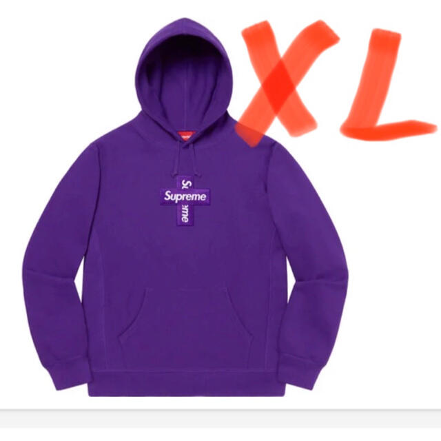 Supreme - 紫XL supreme cross box logo パーカー シュプリーム
