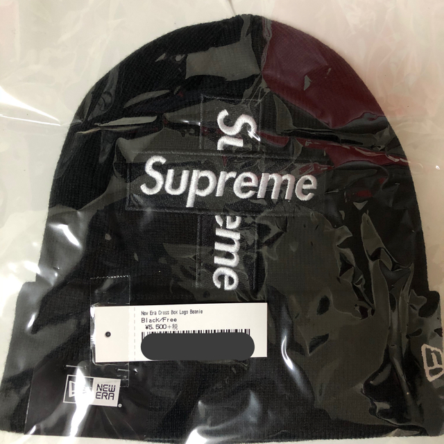 Supreme(シュプリーム)のSupreme New Era Cross Box Logo Beanie 黒 メンズの帽子(ニット帽/ビーニー)の商品写真