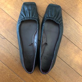 ザラ(ZARA)のZARA ザラ　ブラック シューズ　パンプス35(バレエシューズ)