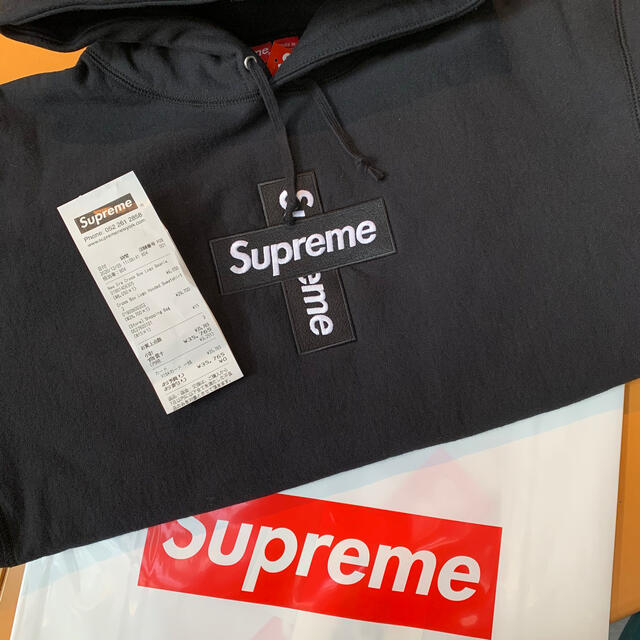 supreme cross box logo hooded 黒 L 新品未使用