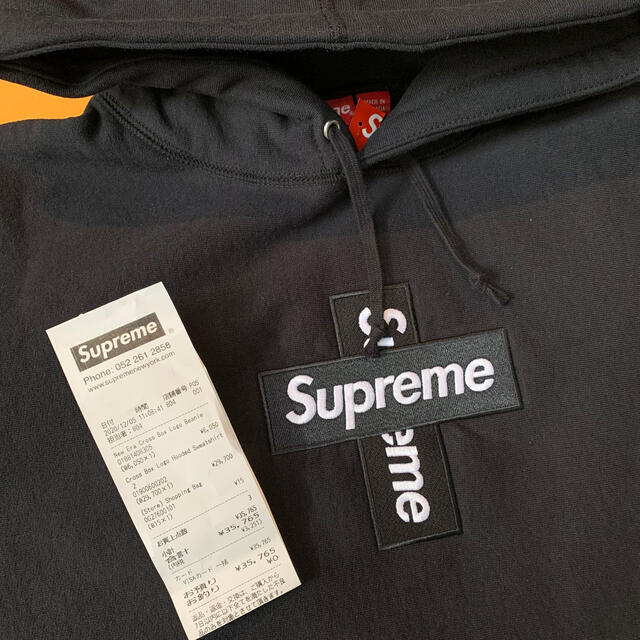 定番 supreme cross box logo hooded 黒 L 新品未使用 トップス