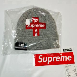 シュプリーム(Supreme)のSupreme New Era  Cross Box Logo Beanie 灰(ニット帽/ビーニー)